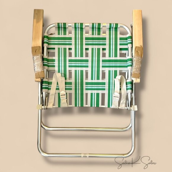 Folding Lawn Chair – Hearth & Hand Magnolia – Cream Green Blue Webbed - Picture 9 of 9